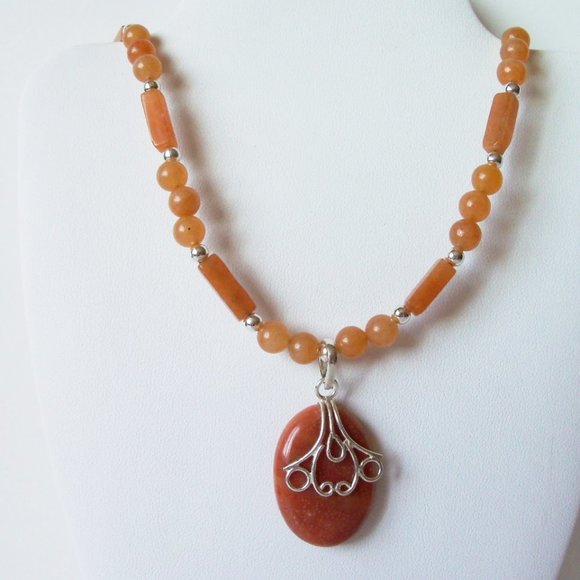Natural Aventurine necklace, NEW (#874) - Picture 1 of 3